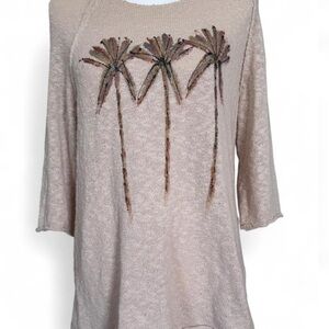 Lulu-B Beige Palm Design Tunic